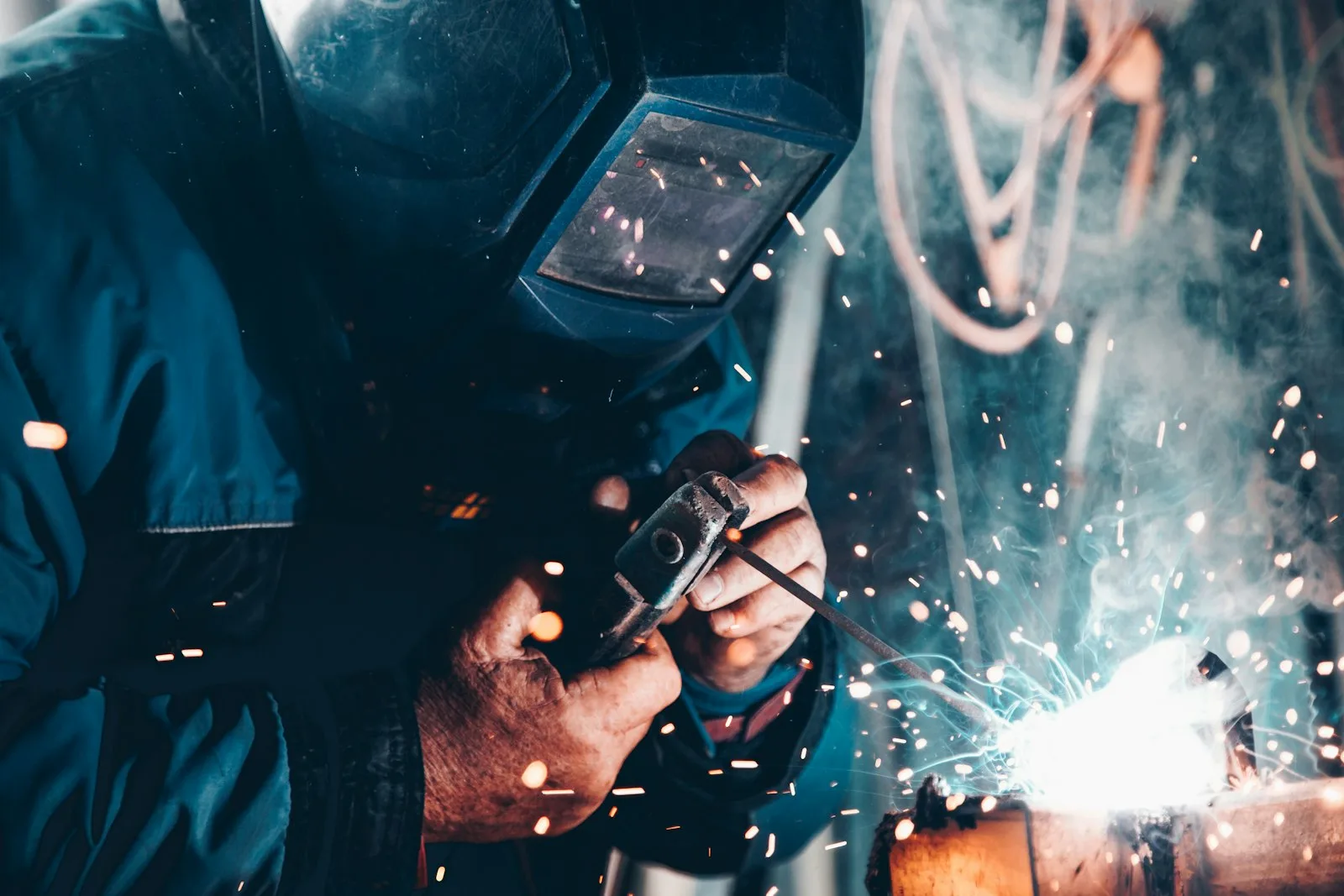 Welding in a workshop